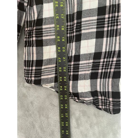Victorias Secret Plaid 2 Piece Lightweight Pajama Set Black Pink Womens Small PJ - Picture 4 of 13